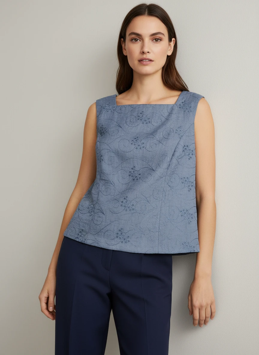 Blusa Sin Mangas con Estampado Floral Elegante