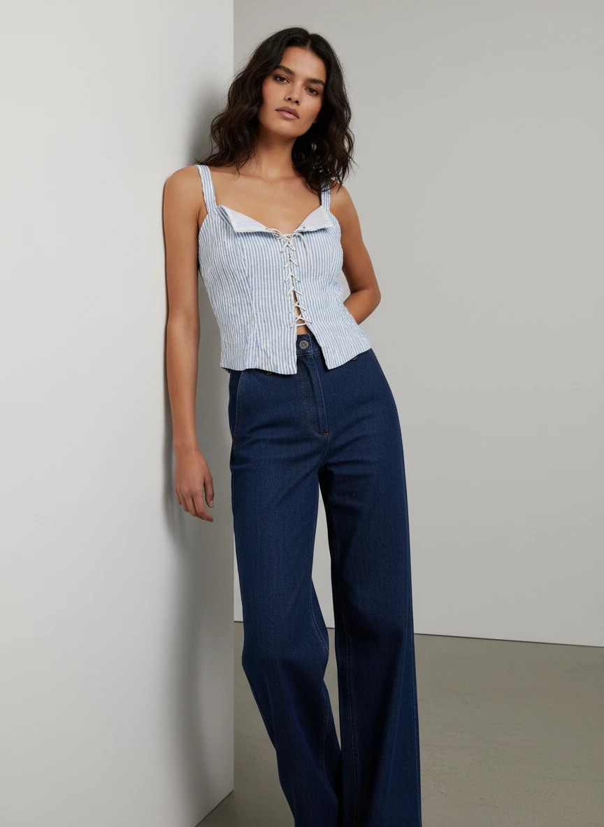 Top Blanco Cruzado con Detalles de Moño Elegante