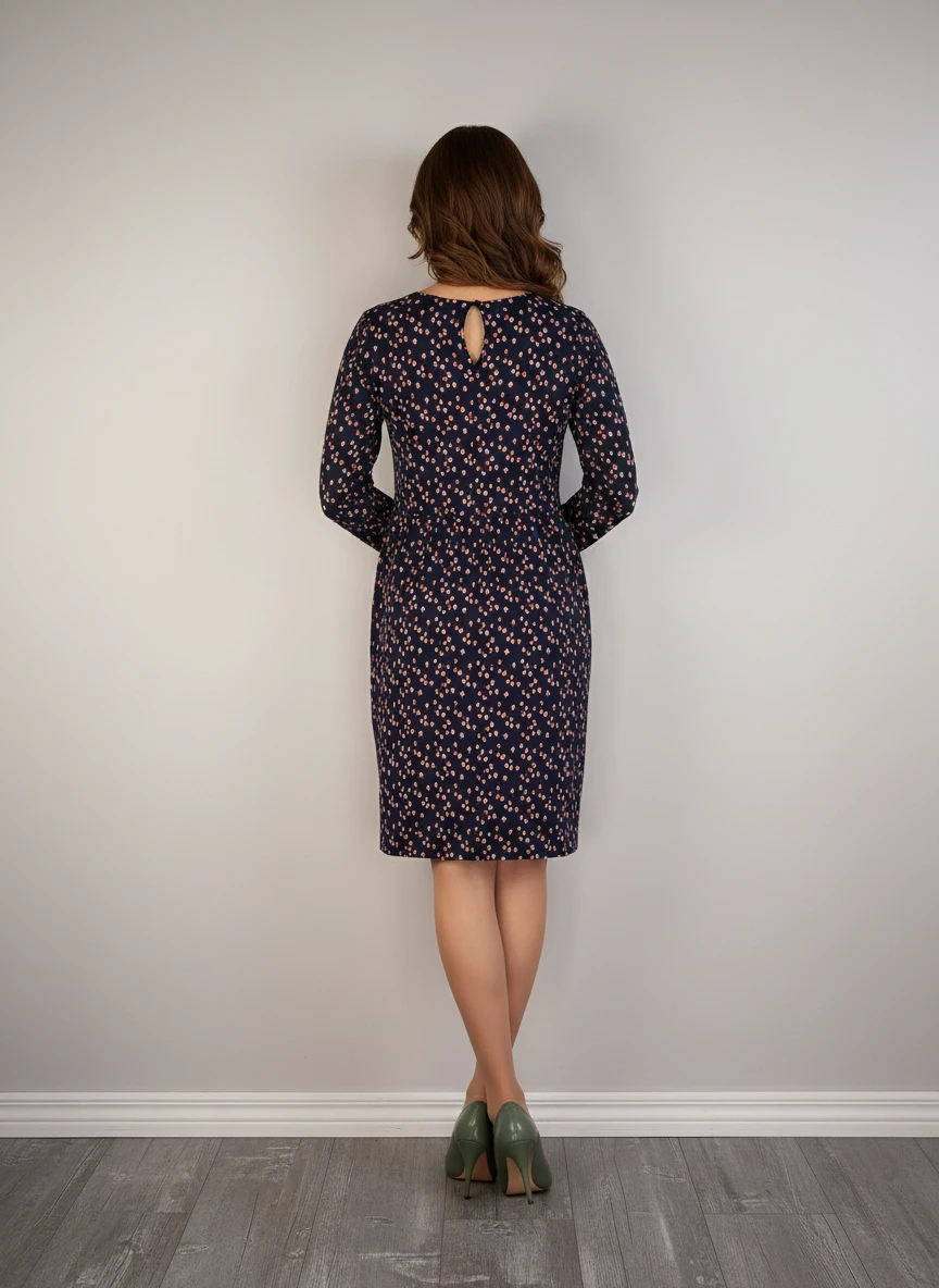 Vestido Largo Estampado con Lunares Multicolor - Imagen 2