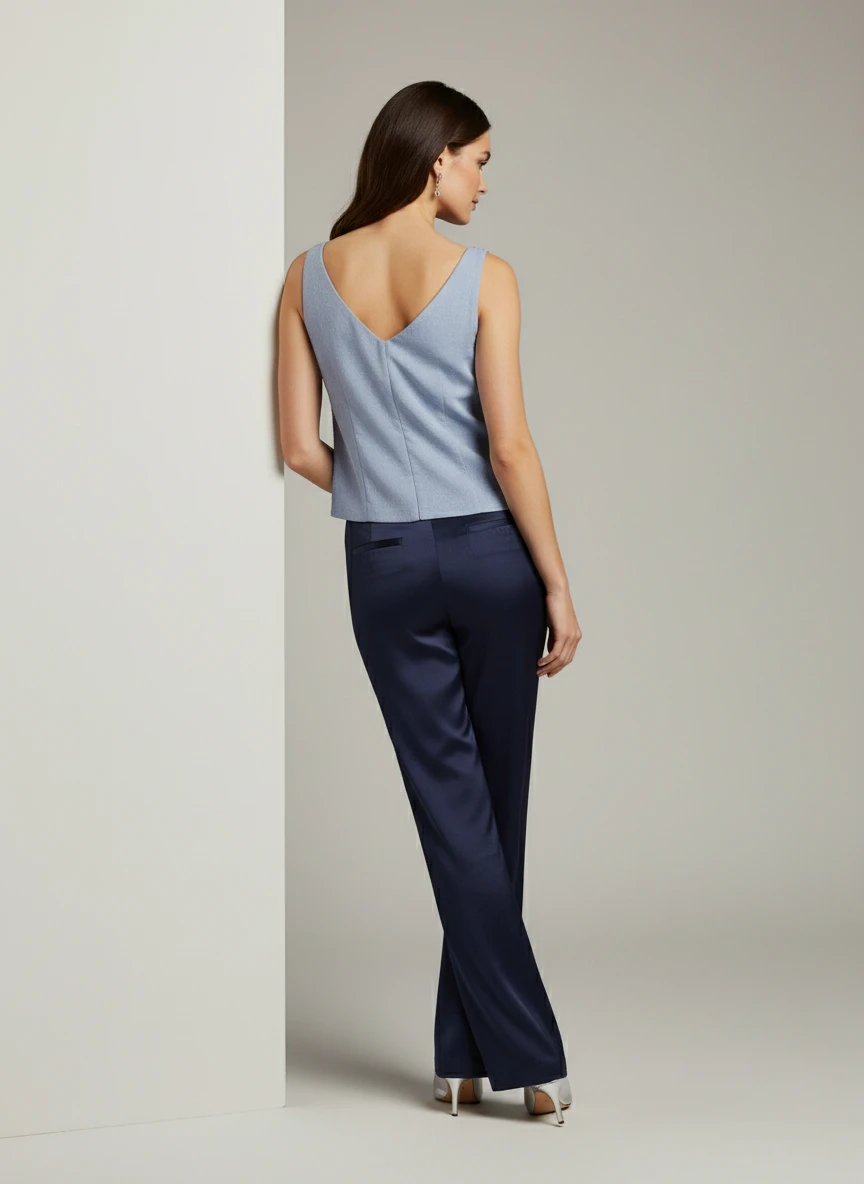 Blusa de Punto Azul Celeste con Textura Geométrica - Imagen 2