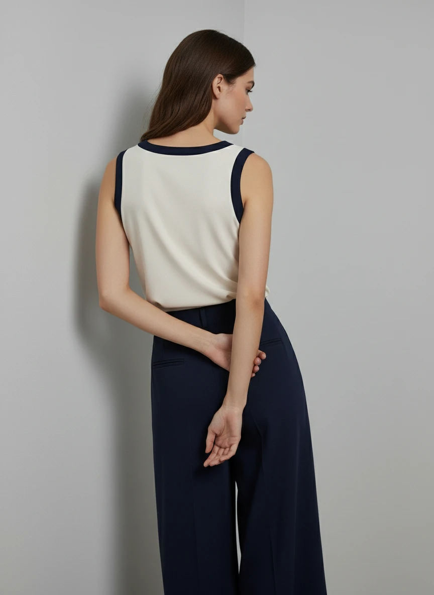 Tank Top Bicolor Clásico con Ribete Contraste - Imagen 2