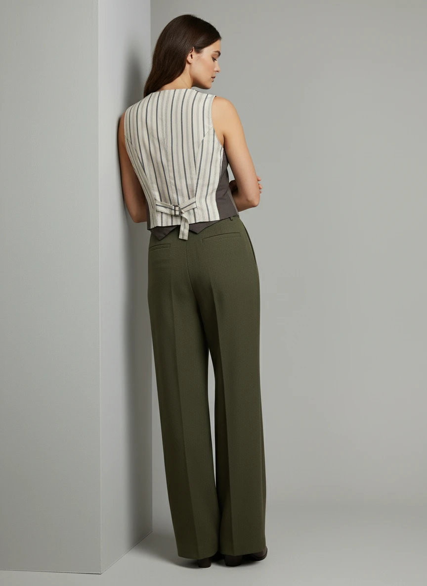 Chaleco de Lino Taupe con Botones Metálicos - Imagen 2