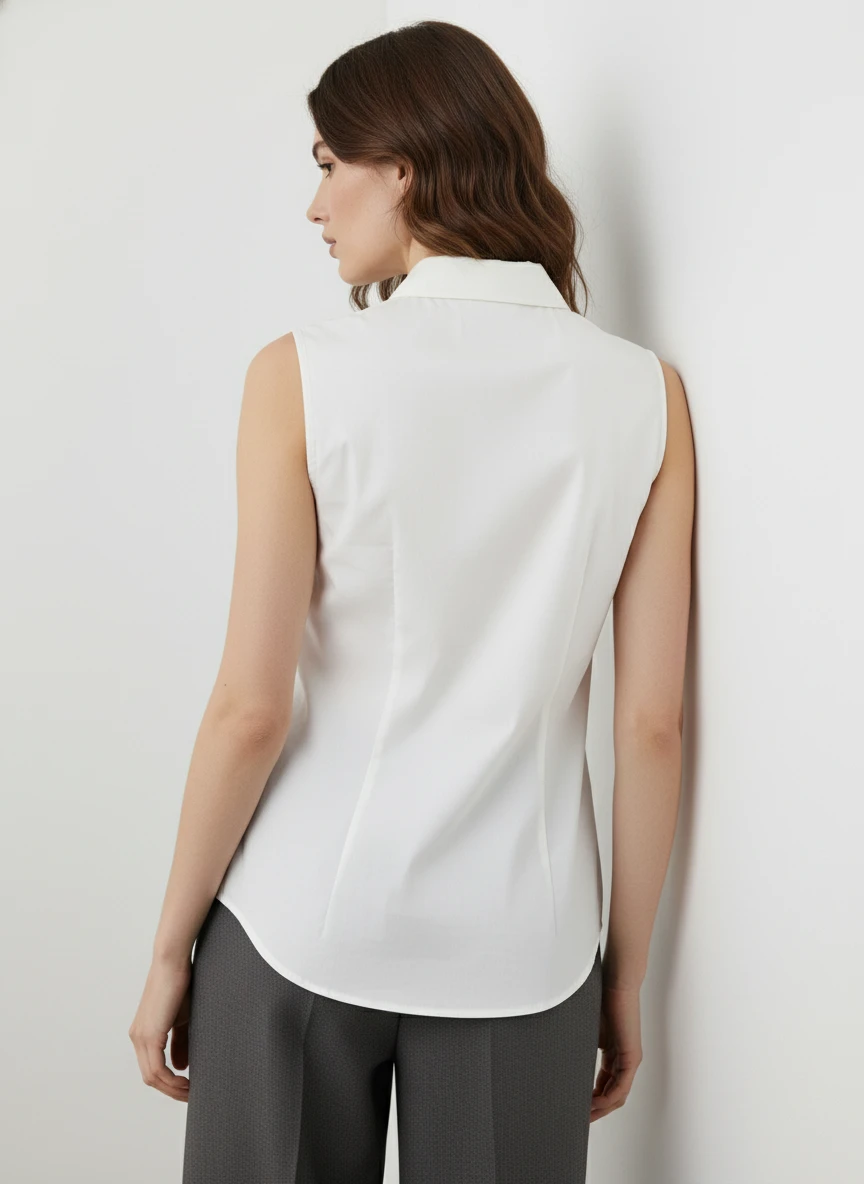 Blusa Blanca Elegante con Volantes Asimétricos - Imagen 2