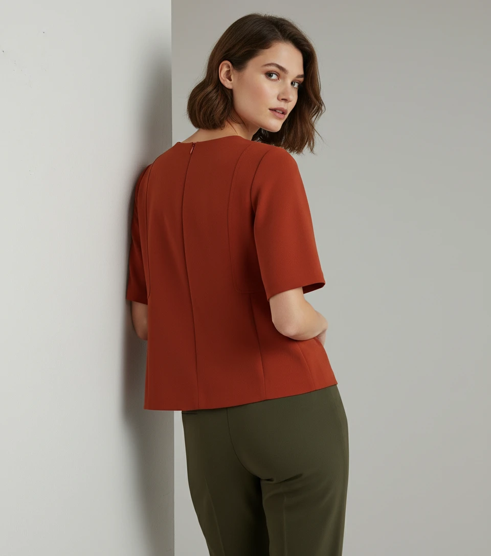 Camiseta Clásica Terracota con Manga Corta - Imagen 2