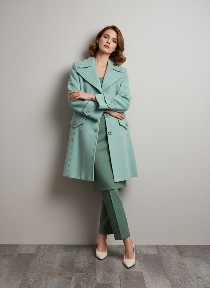 Abrigo Verde Menta Clásico