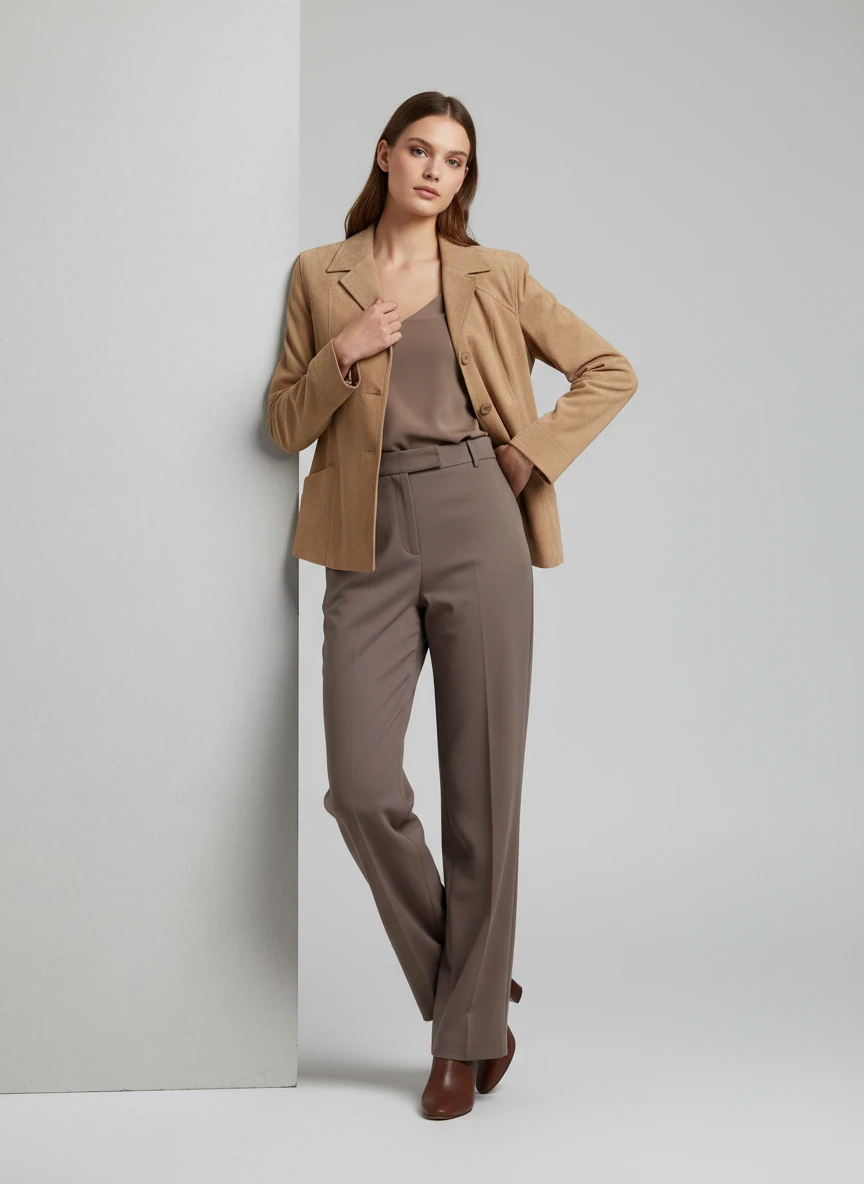 Blazer de Lino Beige Clásico