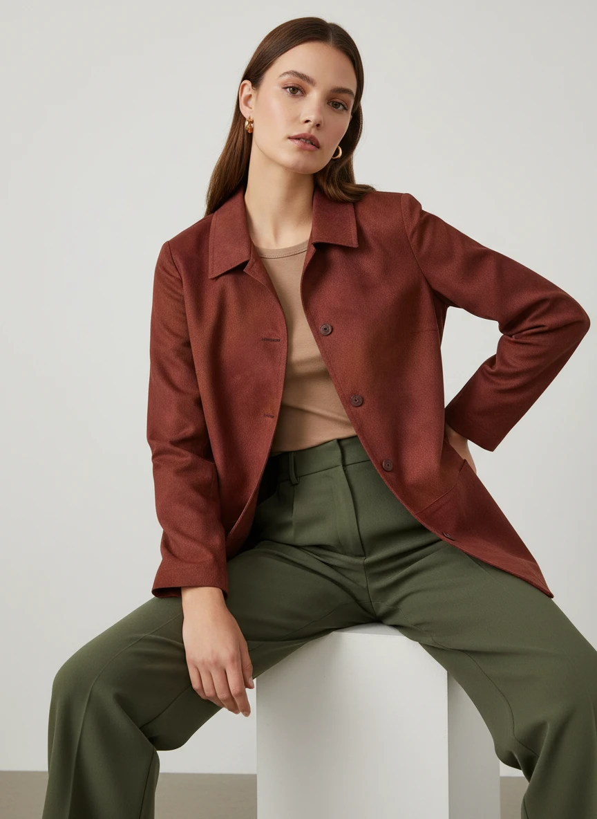 Blazer Burdeos con Solapa Clásica