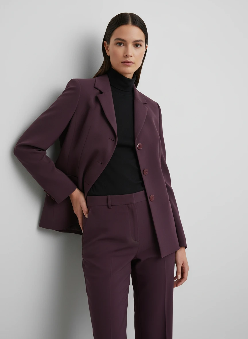 Blazer Vino con Botones Estructurado