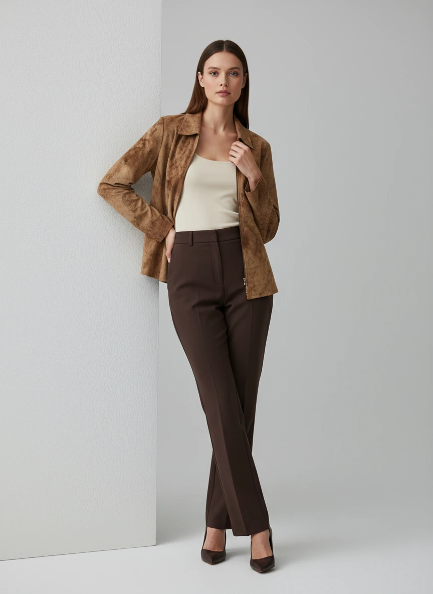 Blazer Gamuza Camel Clásico