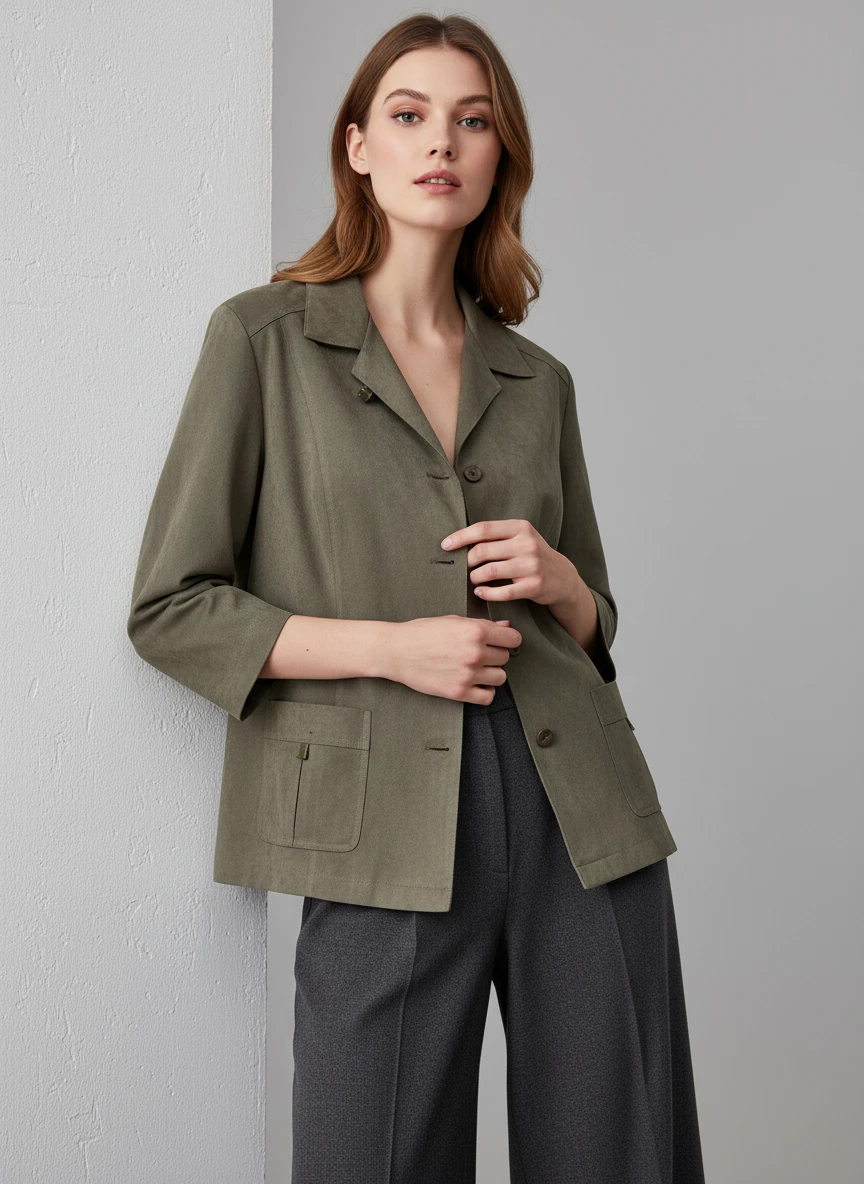 Blazer en Tono verde salvia