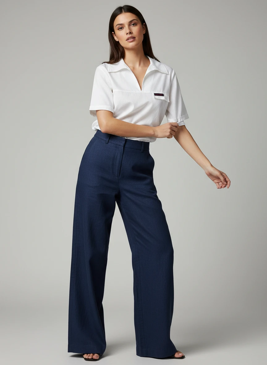 Blusa Polo Blanca Clásica con Bolsillo